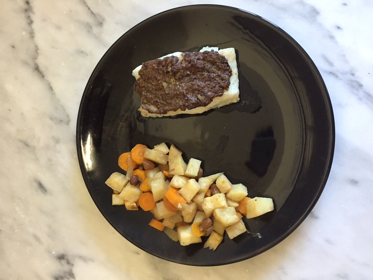 pavé de cabillaud et poêlée de légumes