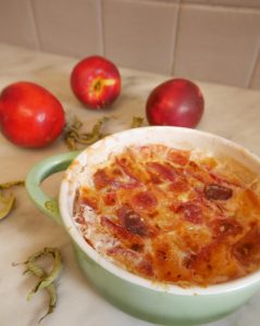 Clafoutis nectarines et verveine