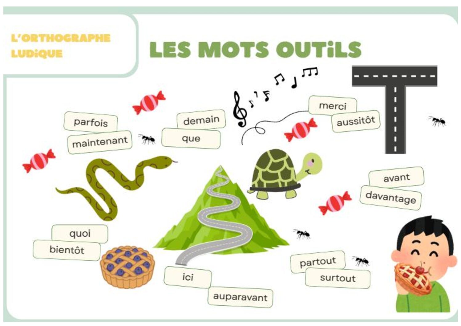 Orthographe illustrée - les mots outils